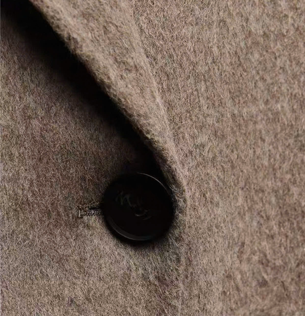 Trendcoat dạ ép Zara màu nâu