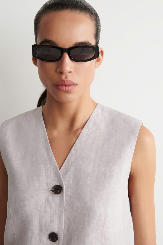 ÁO CHANI VẢI LINEN+QUẦN ỐNG RỘNG BẰNG VẢI LINEN CÓ EO CO GIÃN