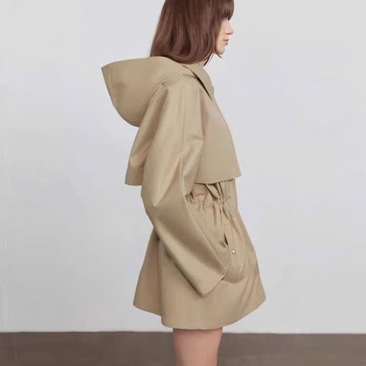 Trendcoat Sandro cắt tag khaki màu beirge