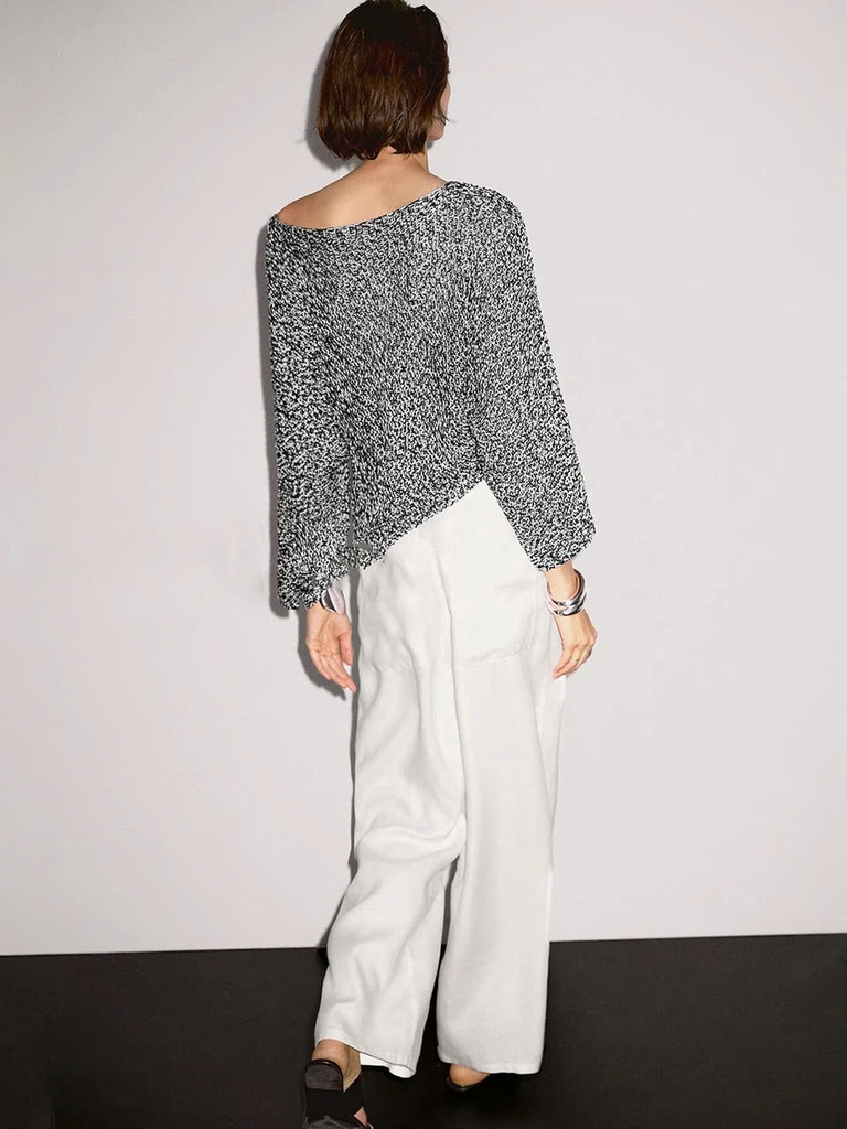 Áo len dệt kim melange 100% cotton.