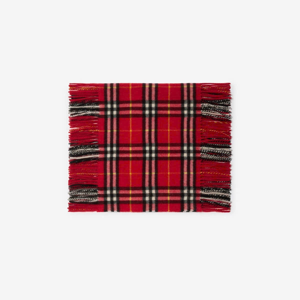 Khăn choàng cashmere kẻ caro có tua rua