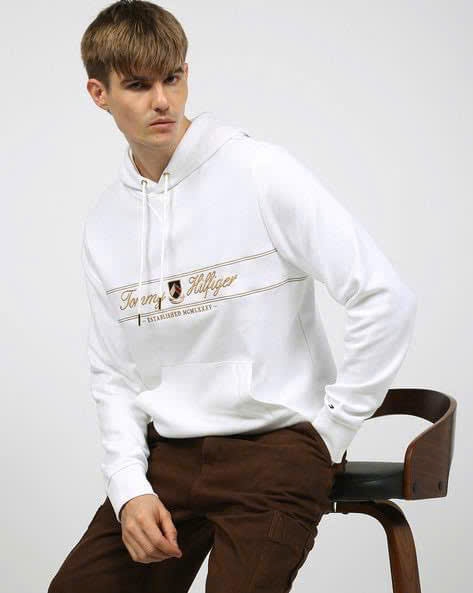 Áo hoodie Tommy thêu chữ dập nổi ngực  màu