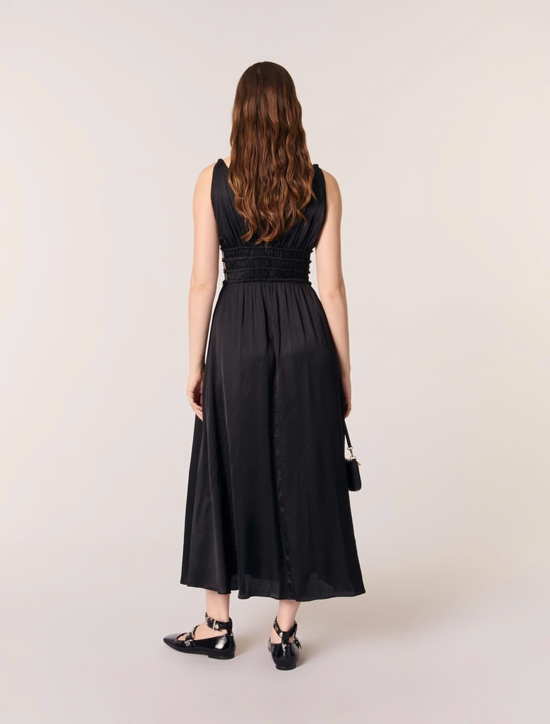 Váy maxi Maje lụa cut-out ngực giọt lệ 3 màu