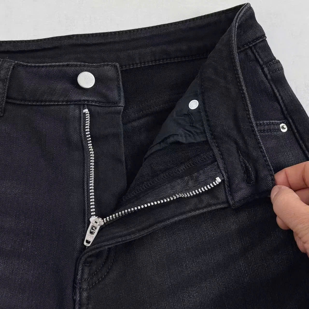 Quần denim ICICLE suông lót lông