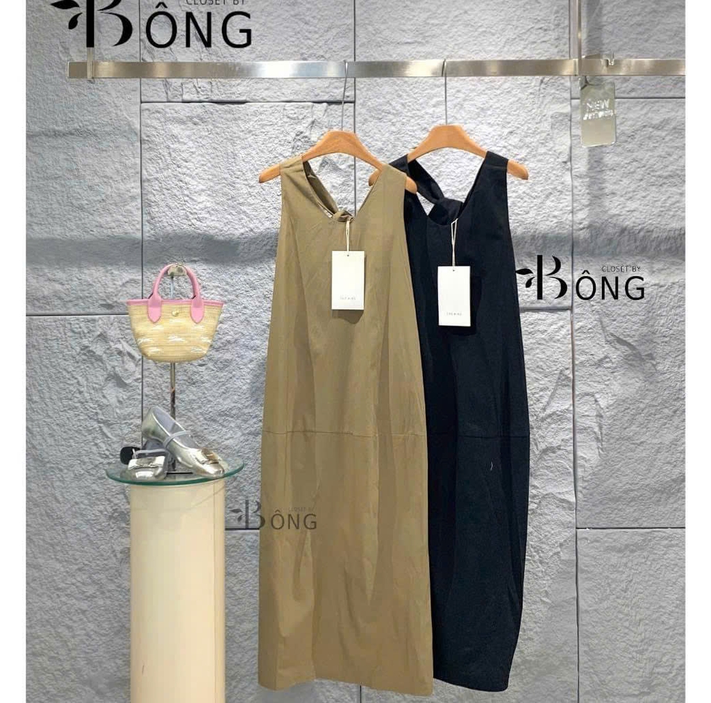 Váy suông 2 dây bản to The Mind xoắn lưng Freesize 3 màu