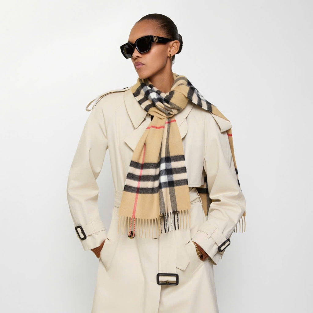 Khăn quàng cổ Cashmere kẻ caro