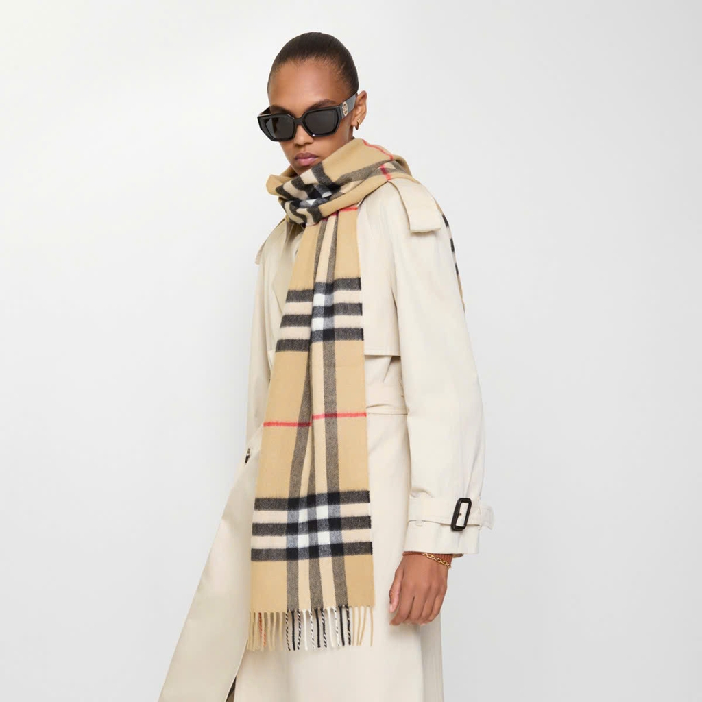 Khăn quàng cổ Cashmere kẻ caro