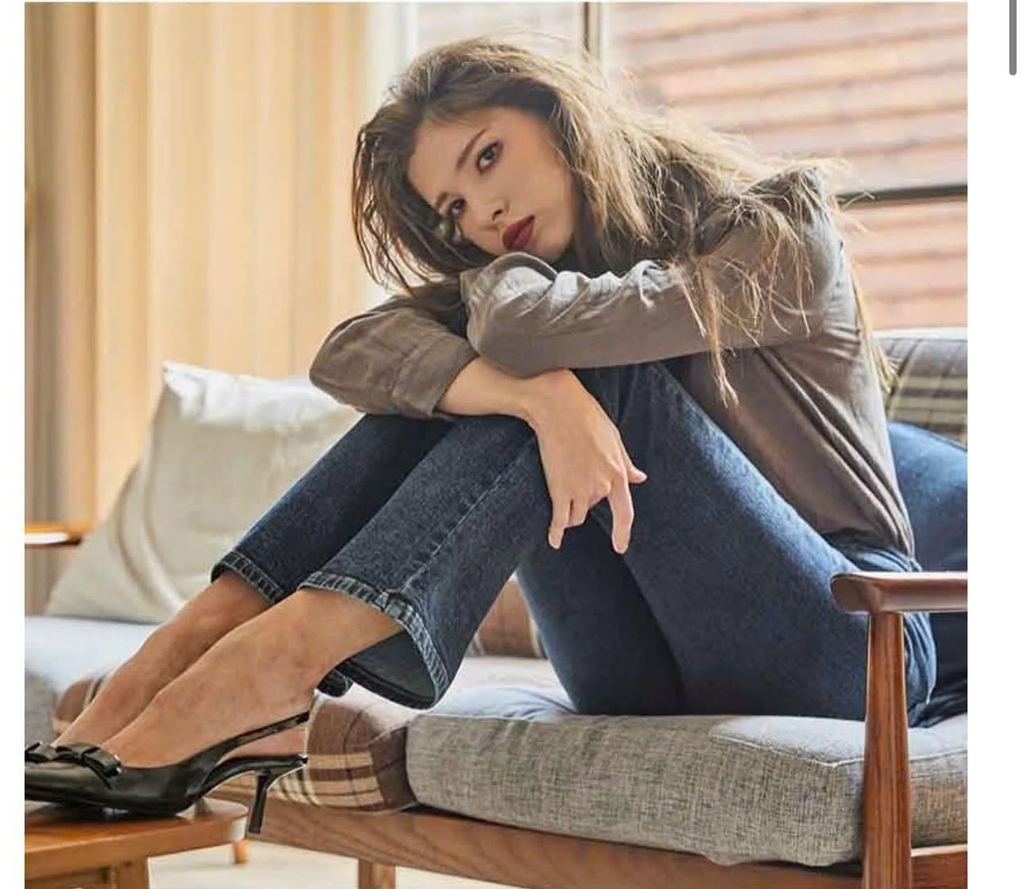 Quần denim Costance co giãn ống vảy