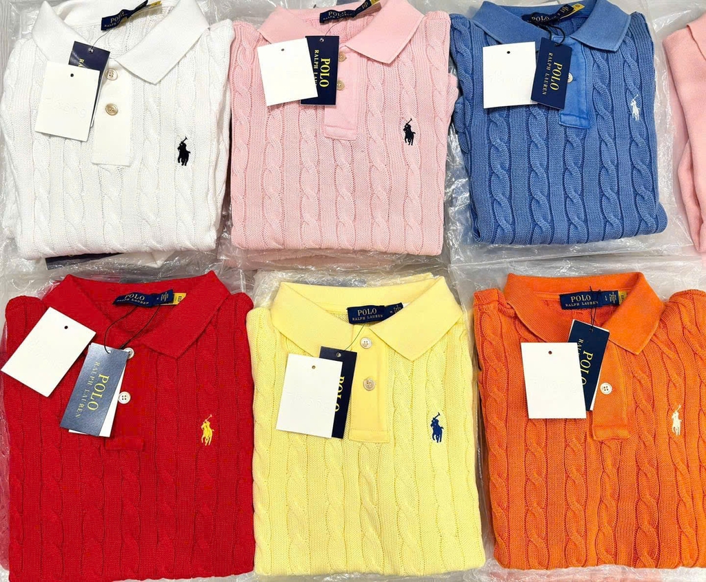 Polo Raulph Lauren cổ đức len thừng ngắn tay tuồn auth