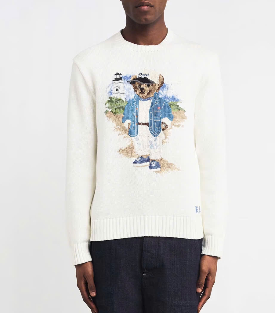 Áo len cotton dệt họa tiết Polo Bear