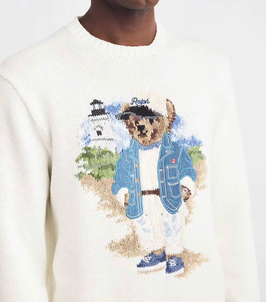 Áo len cotton dệt họa tiết Polo Bear