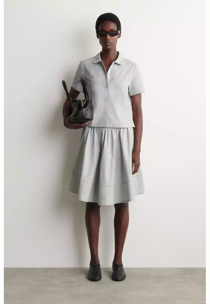 Váy vải cotton poplin thêu