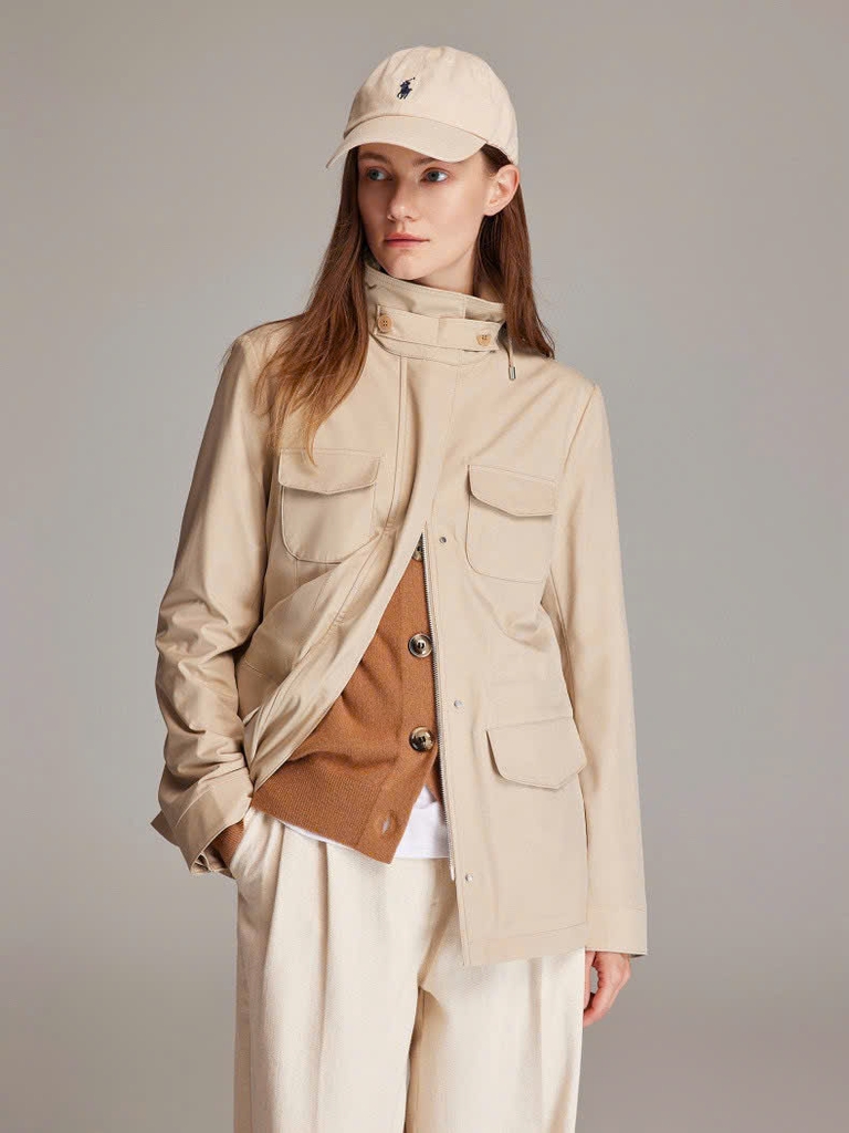 Jacket khaki LoroPiana 4 túi 2 màu tuồn auth