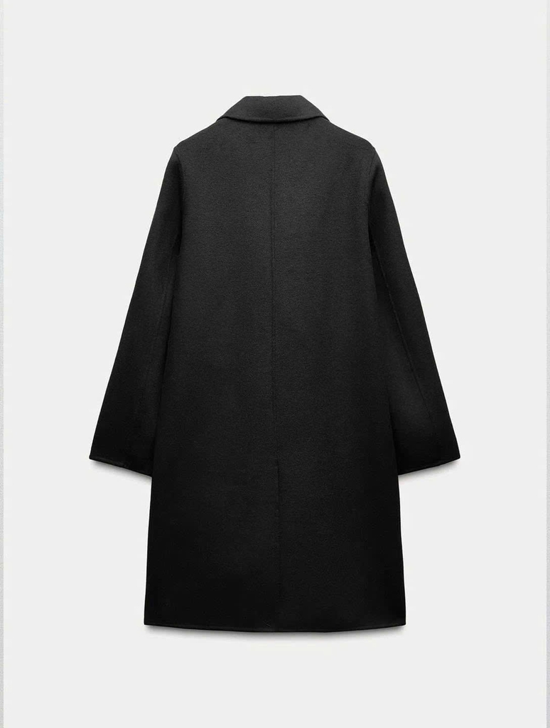 Coat dạ ép Zara dáng dài xẻ sau