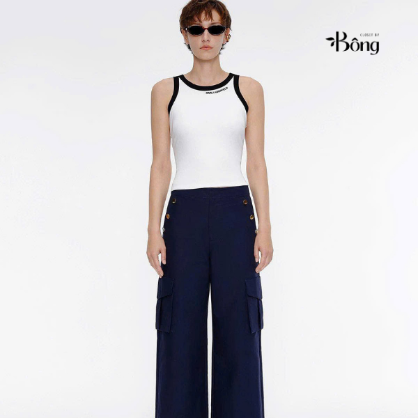 Top thun Karl viền 2 màu