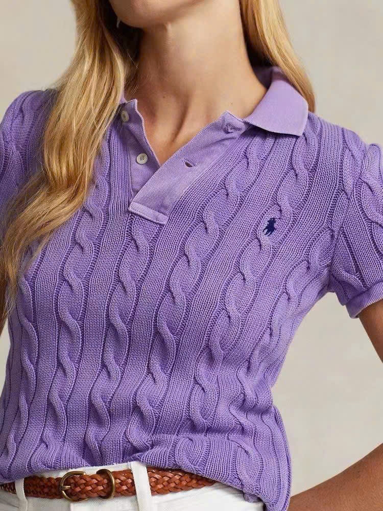 Polo Raulph Lauren cổ đức len thừng ngắn tay tuồn auth