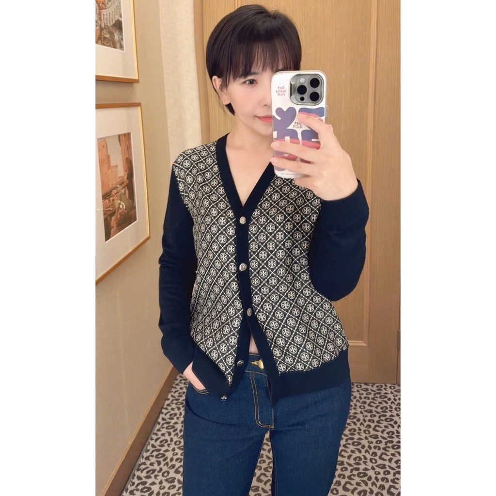 Cardigan Tory Burch len cashmere