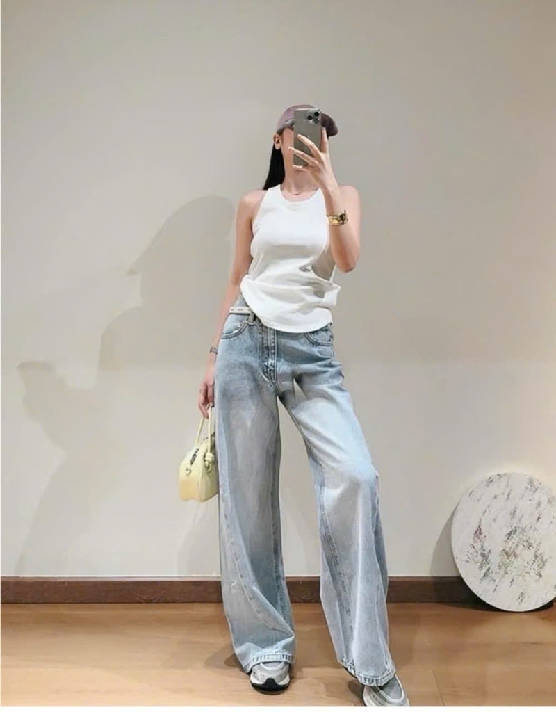 Quần denim GAP ống suông