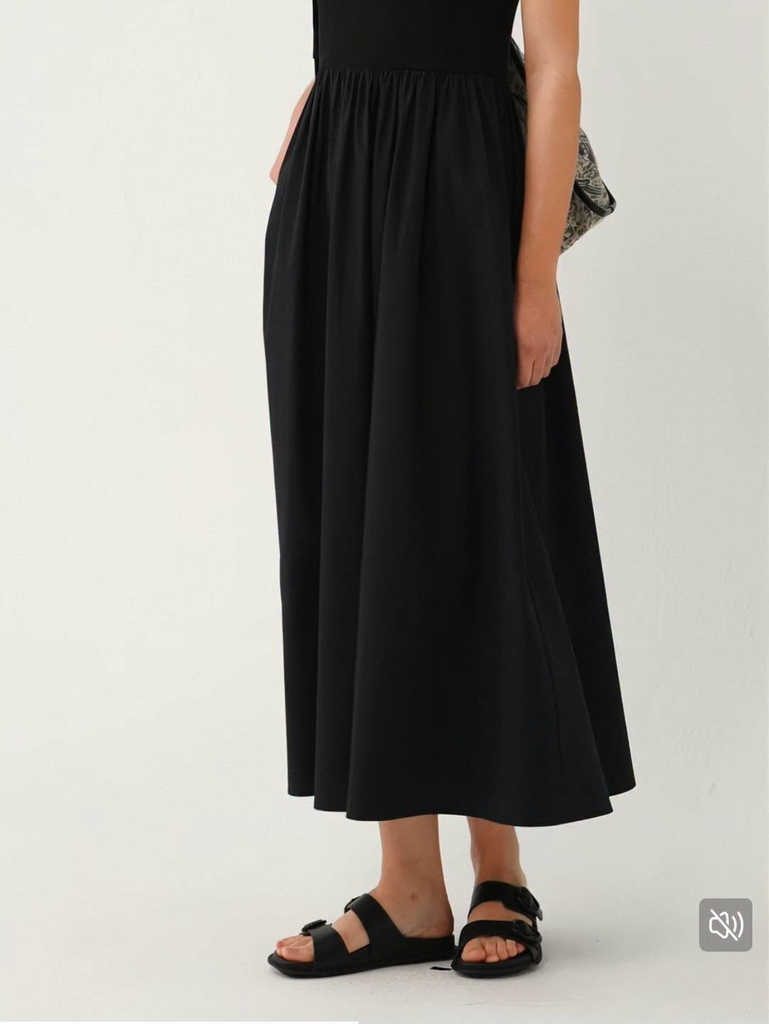 Váy sát nách ICICLE dáng maxi thun cải linen 2 màu