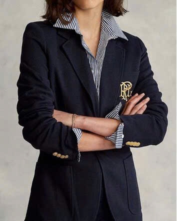 Blazer Polo 100% cotton 1 khuy huy hiệu PRL 2 màu