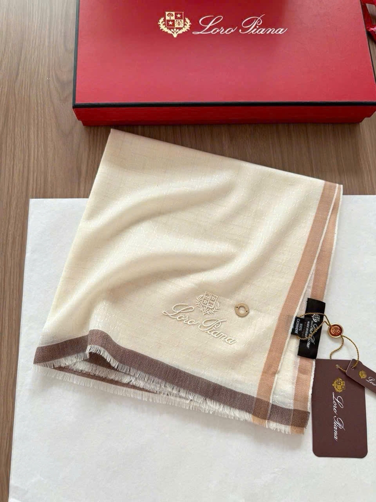 Khăn Loro Piana 100% cashmere viền