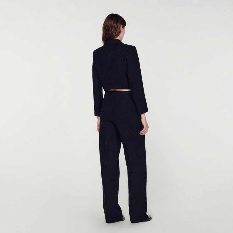 Áo khoác Tweed cài nút ngắn