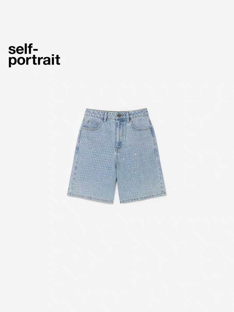 Short lửng denim Self - Portrait bling