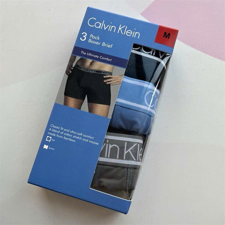 Set quần boxer đùi nam CK hộp 3c