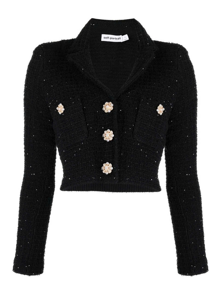 Áo khoác dệt kim họa tiết sequin
