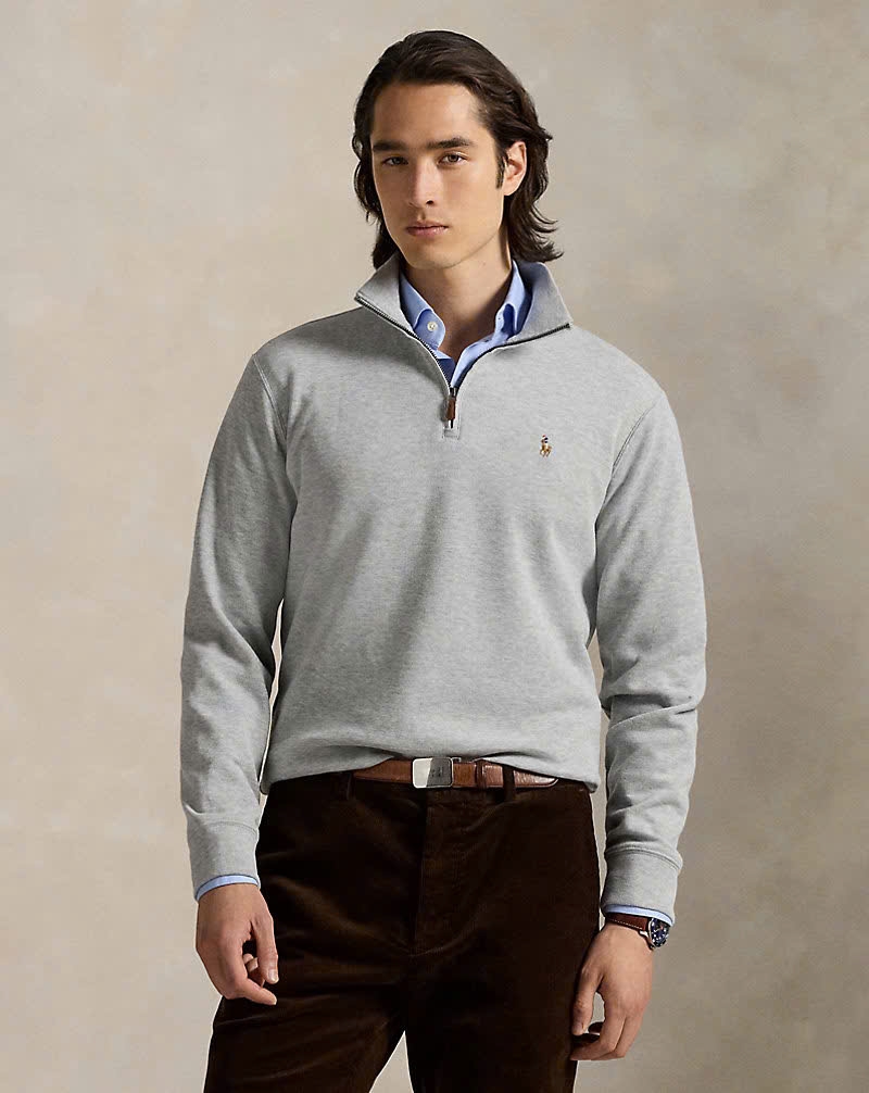 Áo len Polo cổ trụ kéo khoá 5 màu 81% cotton