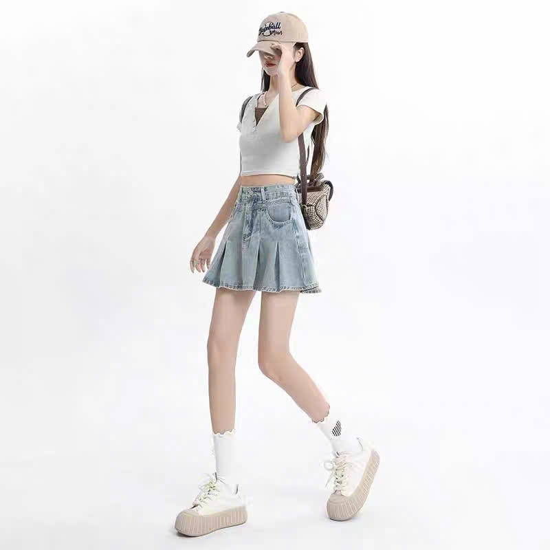 Chân váy demin Zara dáng ngắn xoè