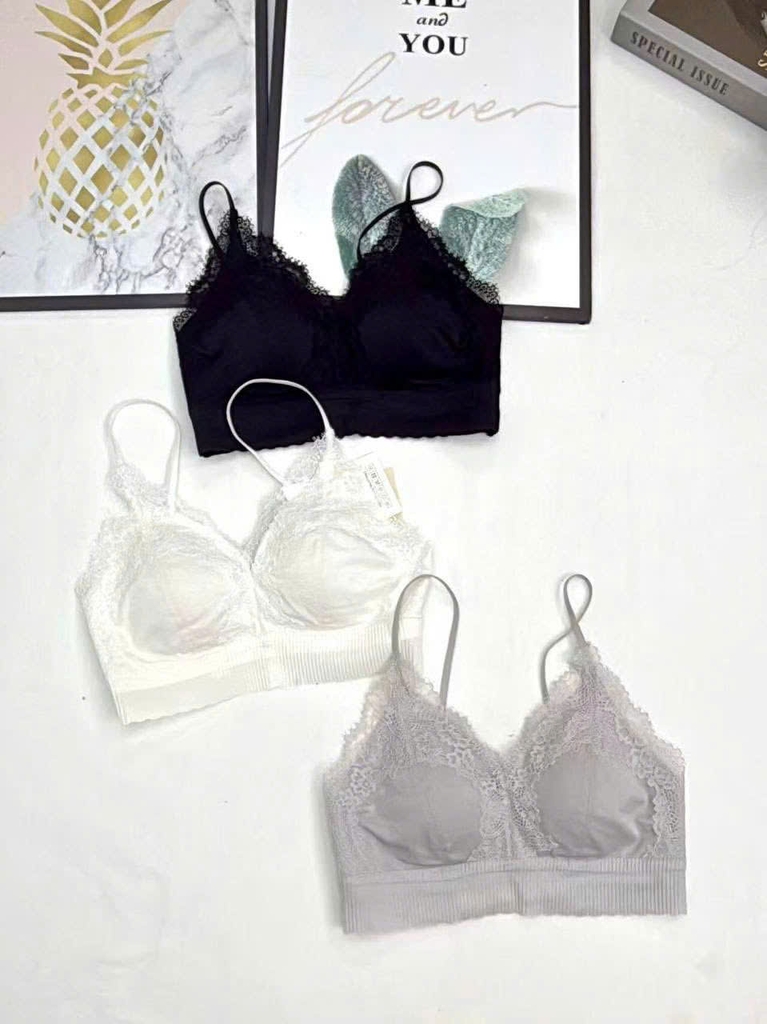 Áo bratop LA PERLA viền ren dây đan lưng 3 màu