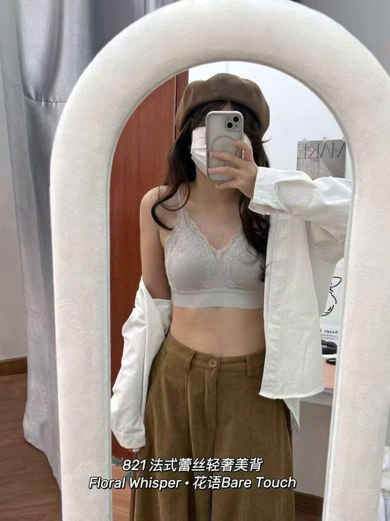 Áo bratop LA PERLA viền ren dây đan lưng 3 màu