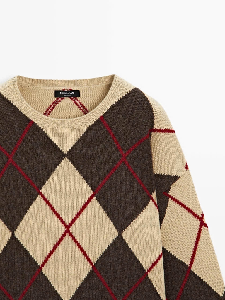 ÁO LEN PHA LEN DỆT KIM CÓ HỌA TIẾT ARGYLE