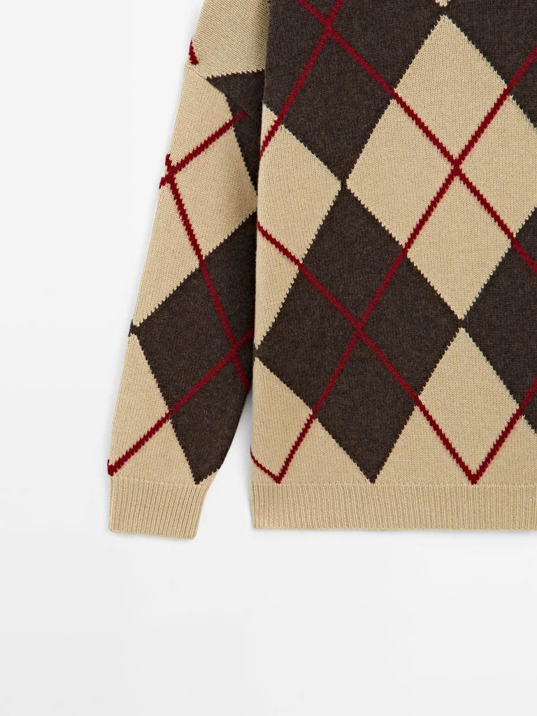 ÁO LEN PHA LEN DỆT KIM CÓ HỌA TIẾT ARGYLE