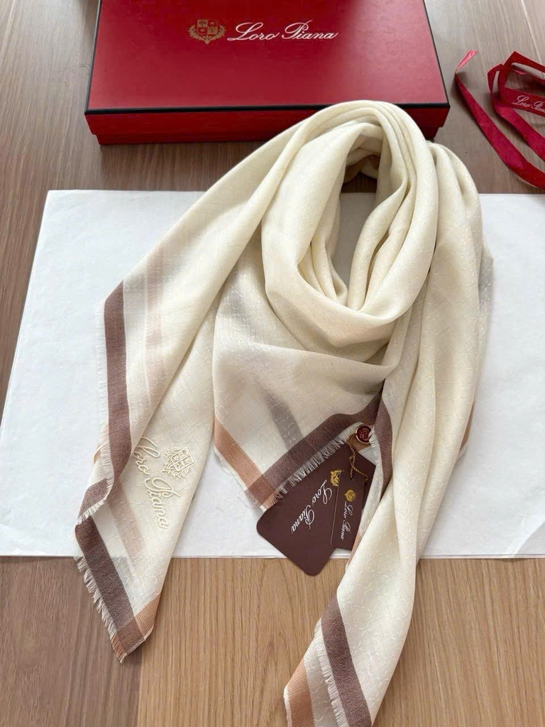 Khăn Loro Piana 100% cashmere viền