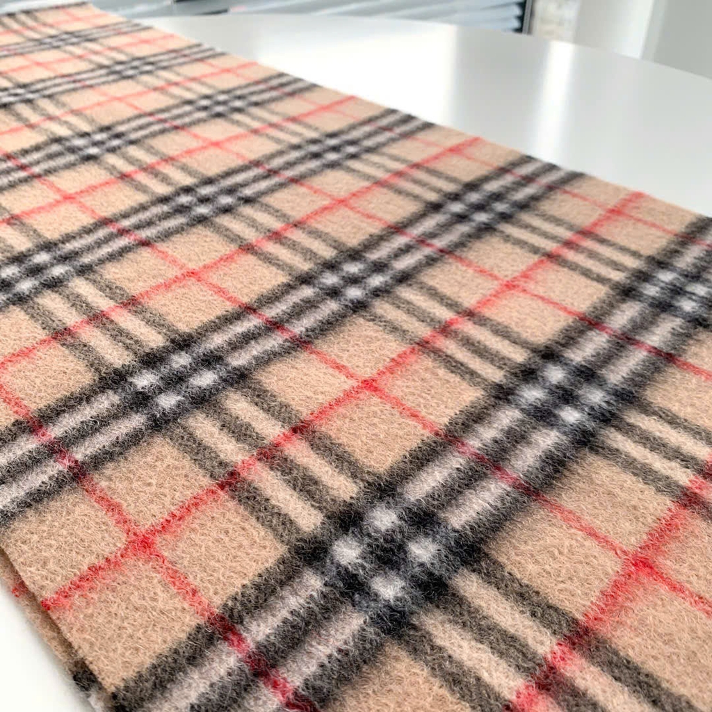 Khăn dạ Burberry kẻ nhỏ VIP 100% cashmere Sz170x32