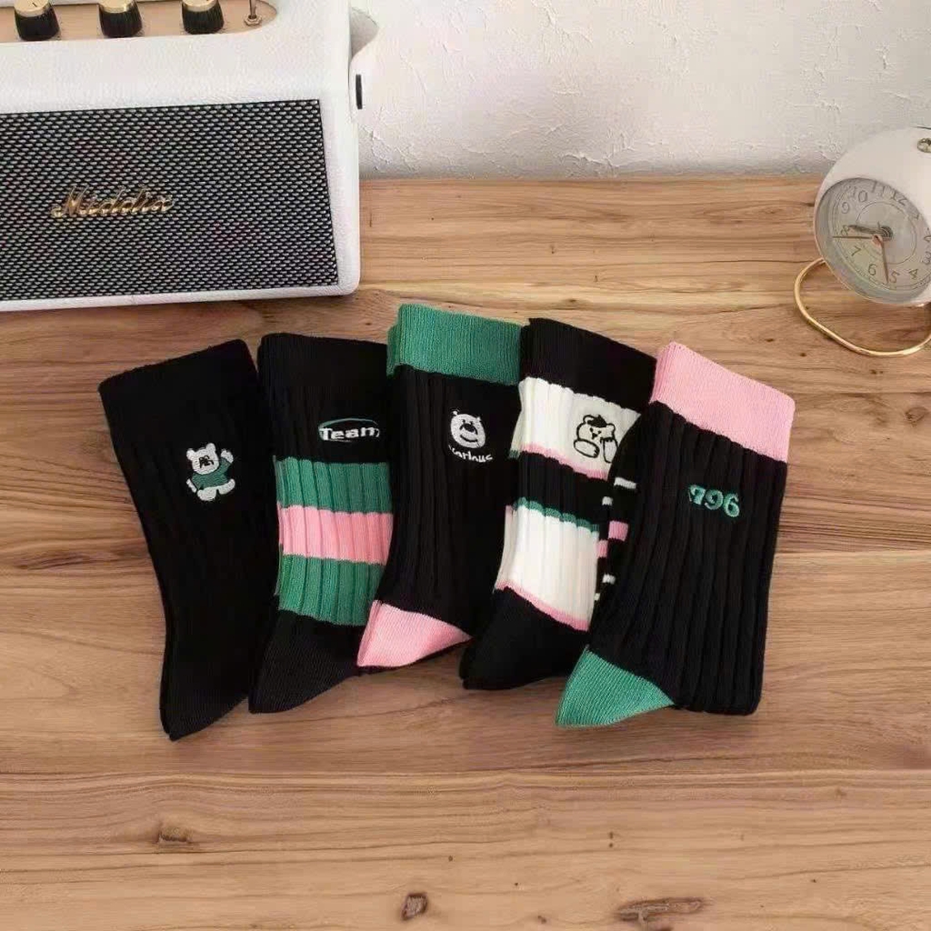 Tất Celine logo thêu - Hộp 5 chiếc