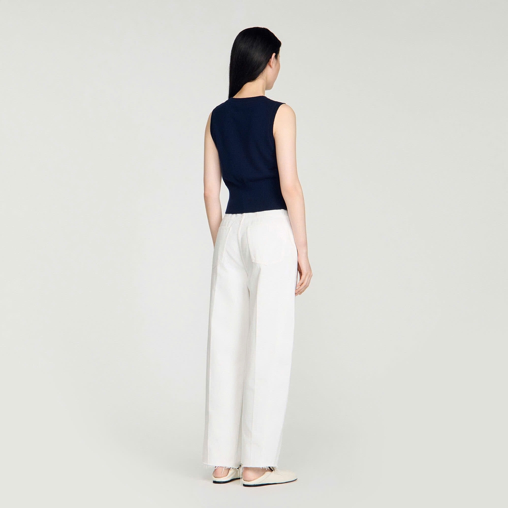 ÁO LEN CASHMERE NGẮN TAY KẺ SỌC