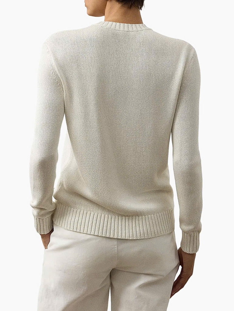Áo Polo RL gấu mũ nâu 2 màu 100% cashmere