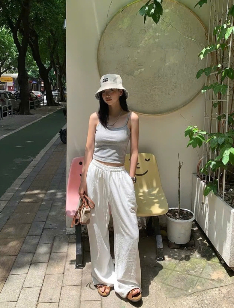 Quần thun tăm dệt Zara 3 màu dây rút (tách set)