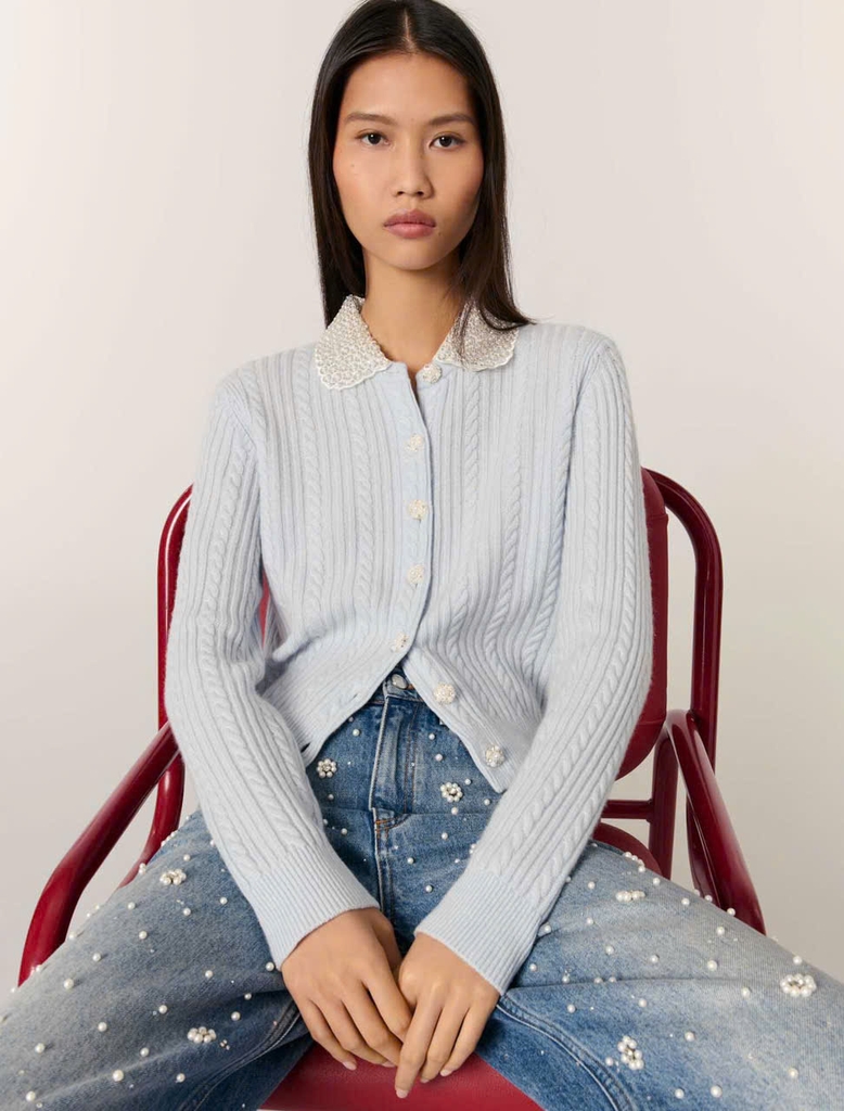 Áo khoác cardigan cổ rời