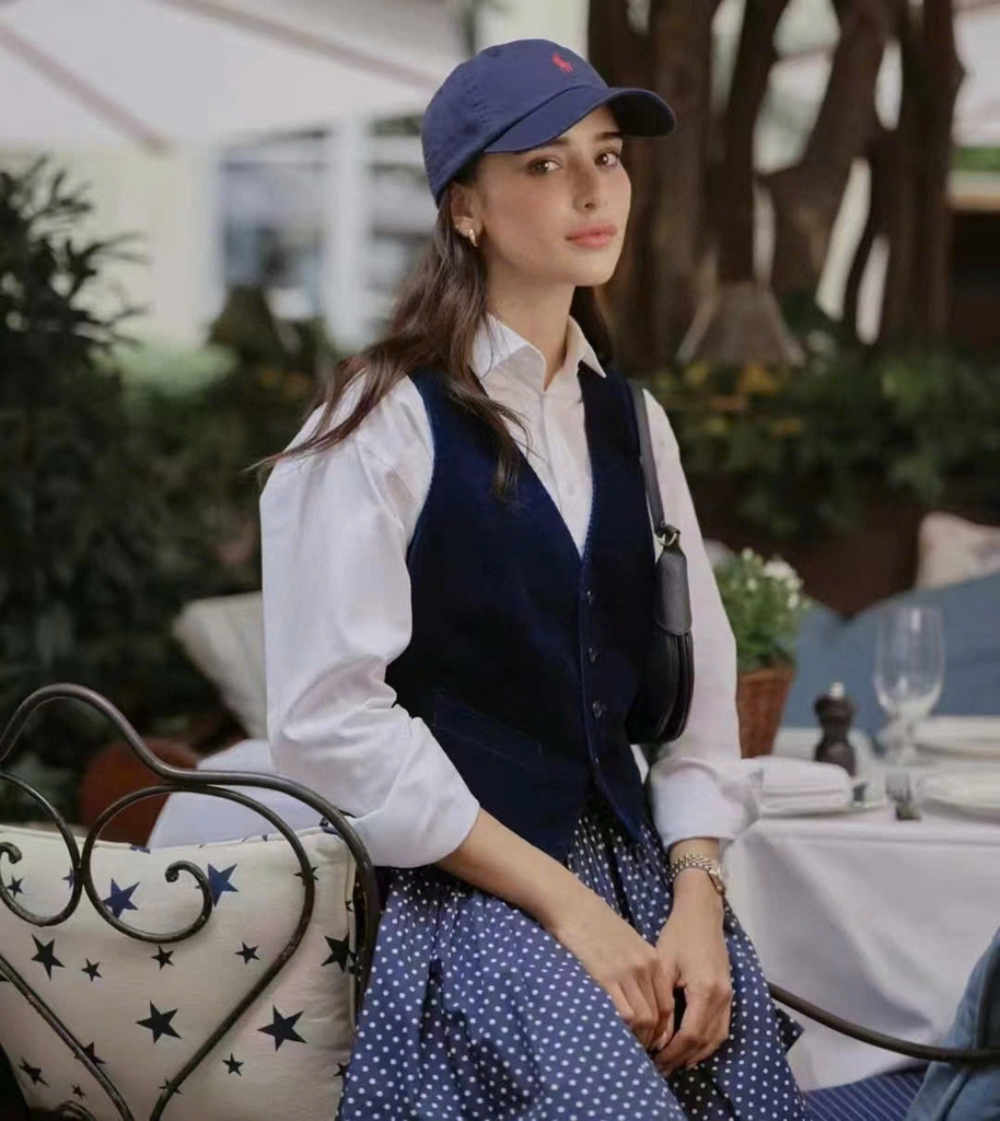 Gile nhung Polo Ralph Lauren navy tuồn auth