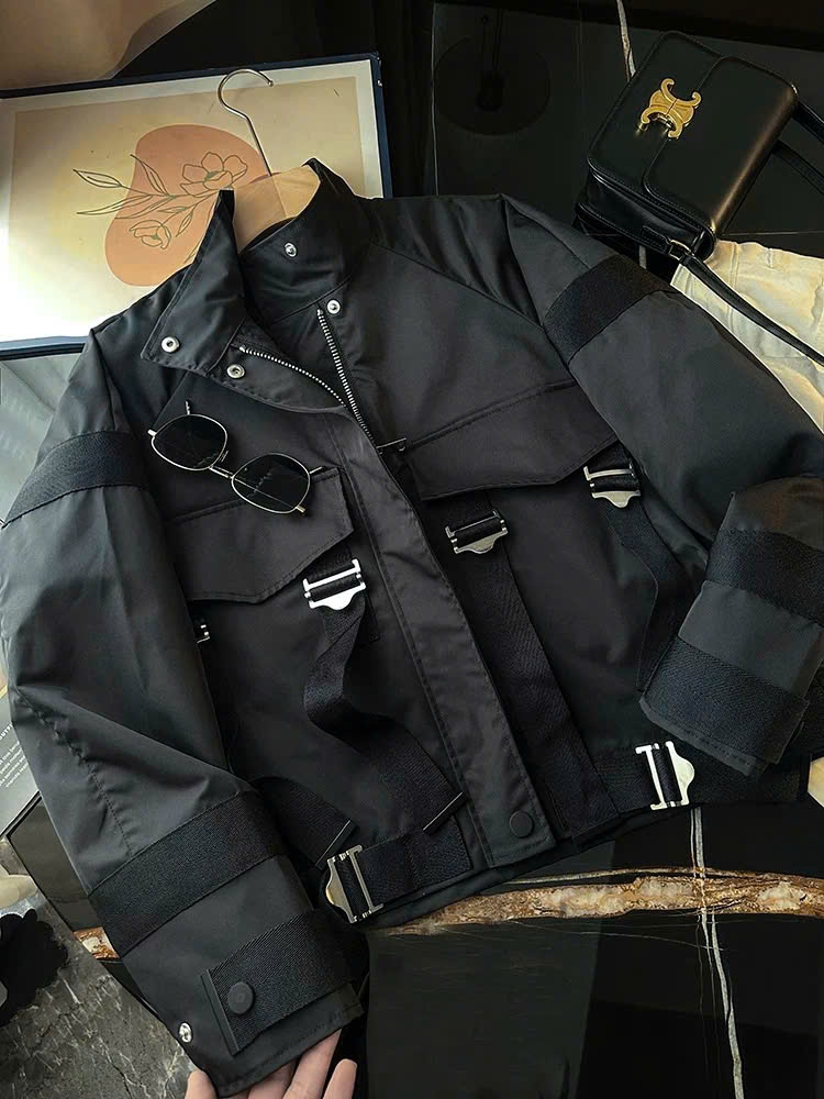 Zara biker jacket da kèm đai đen