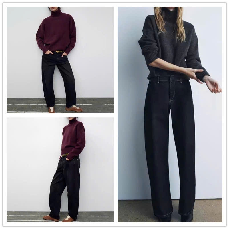Áo len cổ trụ Zara 2 màu trơn
