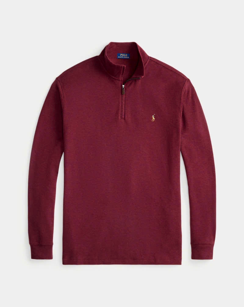 Áo len Polo cổ trụ kéo khoá 5 màu 81% cotton