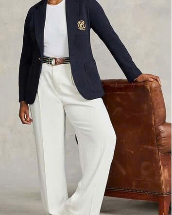 Blazer Polo 100% cotton 1 khuy huy hiệu PRL 2 màu