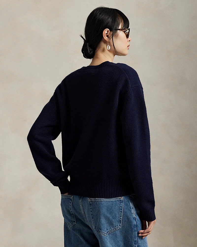 Áo len pha len cashmere Polo Bear