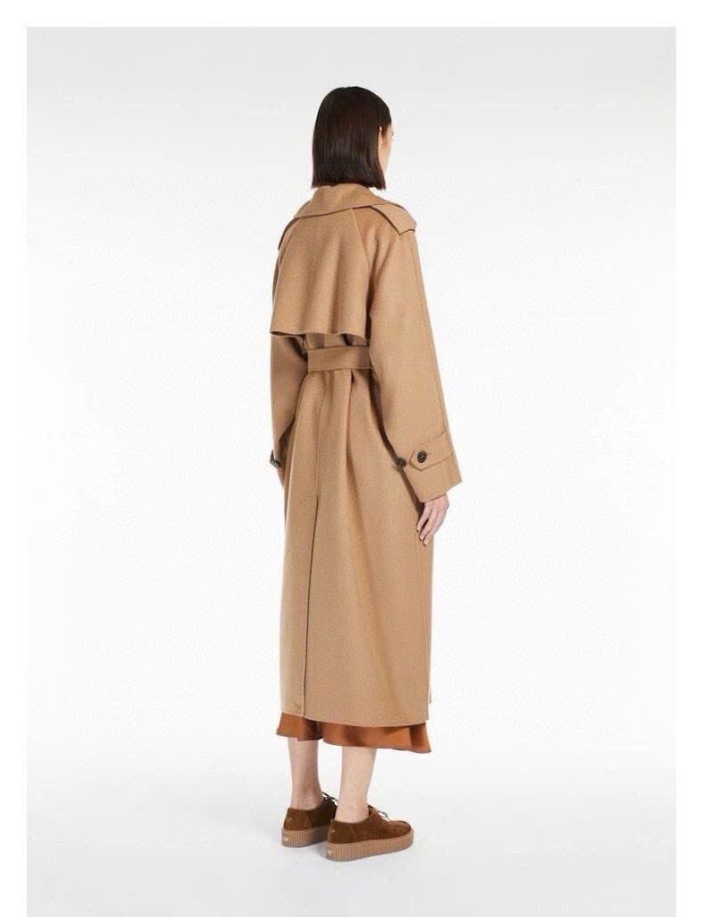 Trenchcoat Weekend MaxMara dáng suông màu beirge
