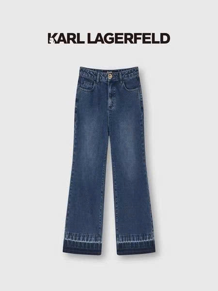 Quần jeans suông KARL ống mài gấu